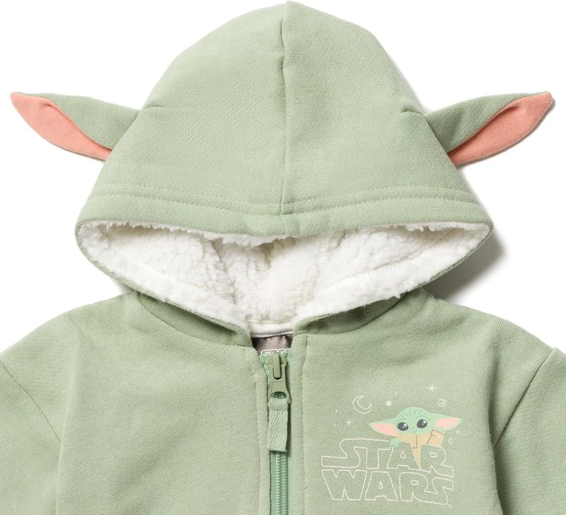 Starwars The Mandalorian The Child Fleece Zip Up Hoodie Infant to Toddler - Image 2